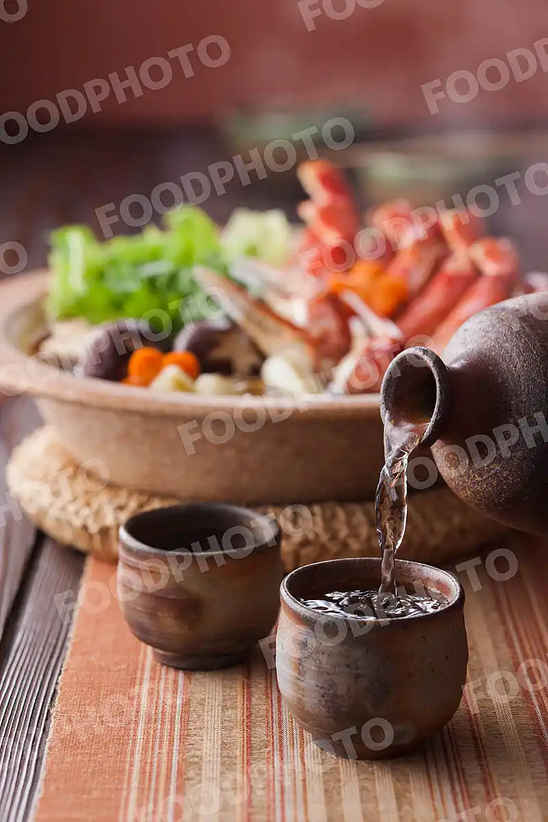日本酒と蟹鍋