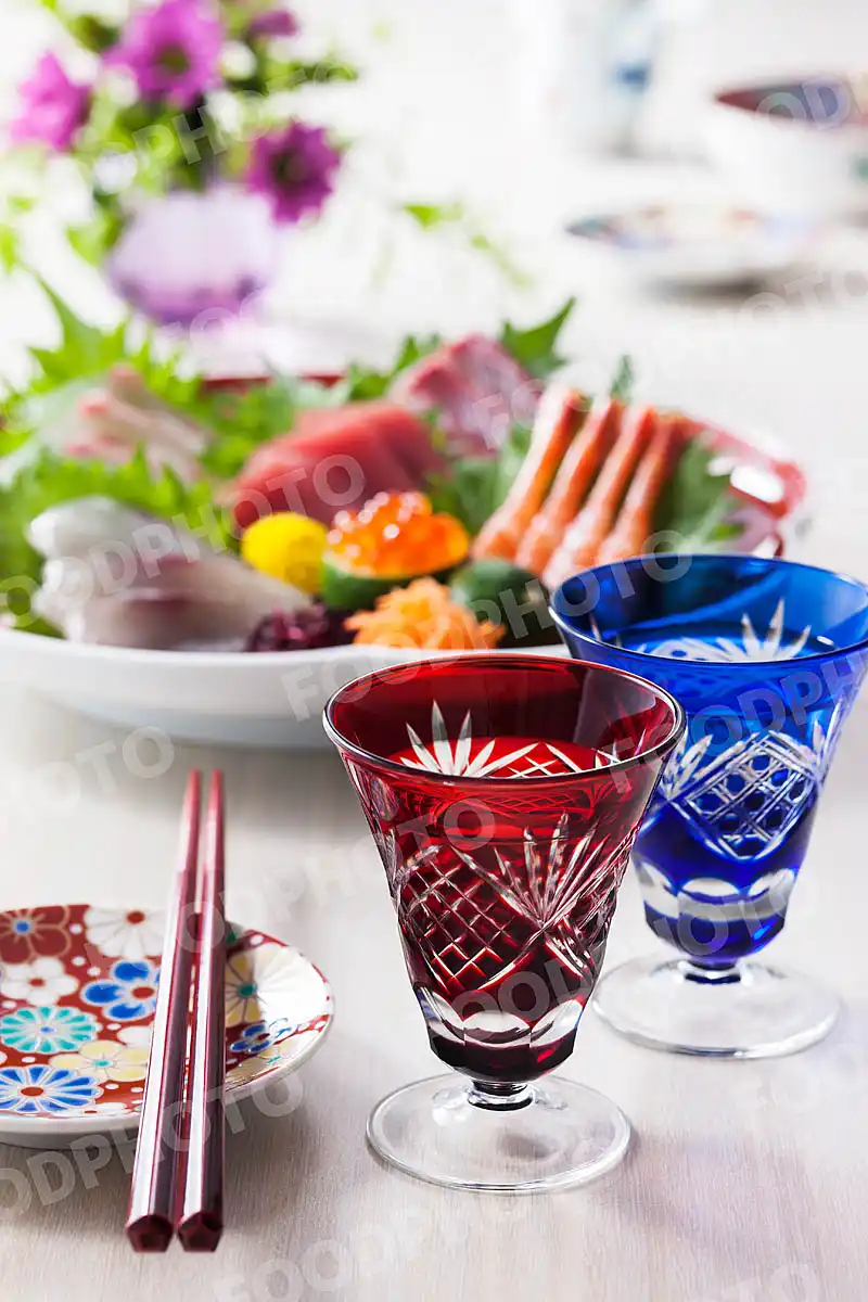 日本酒とお刺身6点盛り