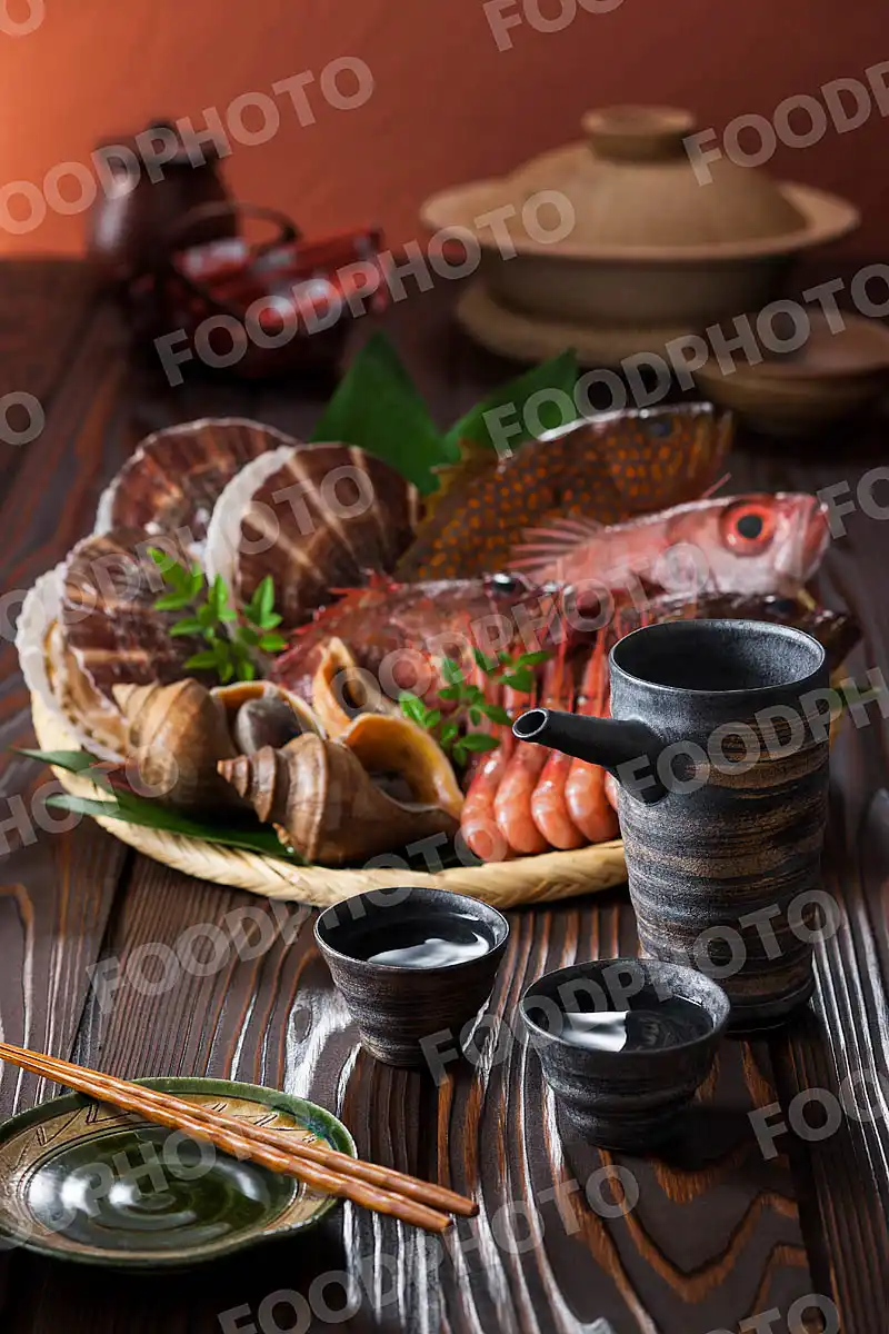 日本酒と北海鮮魚食材