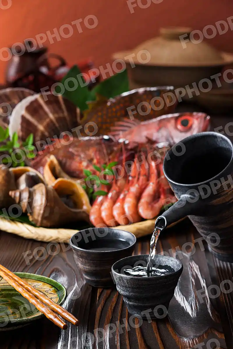 日本酒と北海鮮魚食材