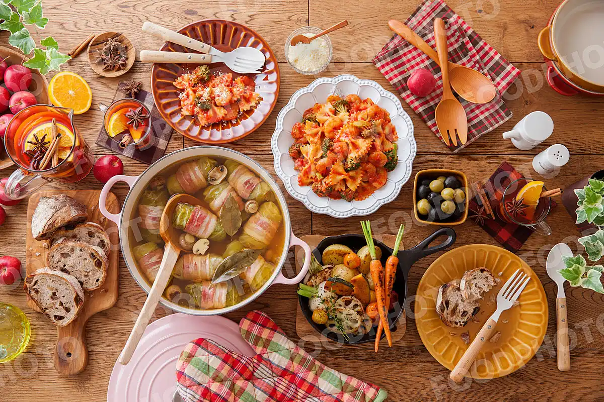 冬のカジュアルなディナー