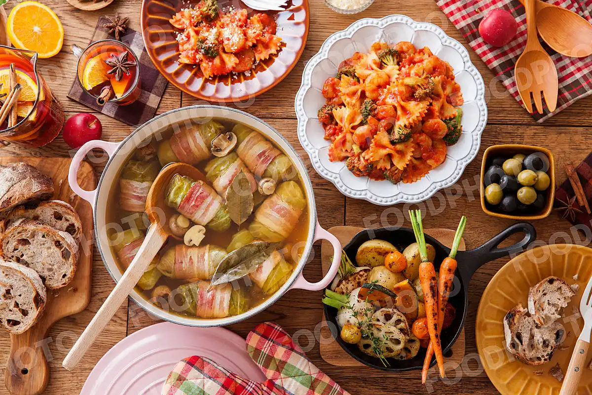 冬のカジュアルなディナー