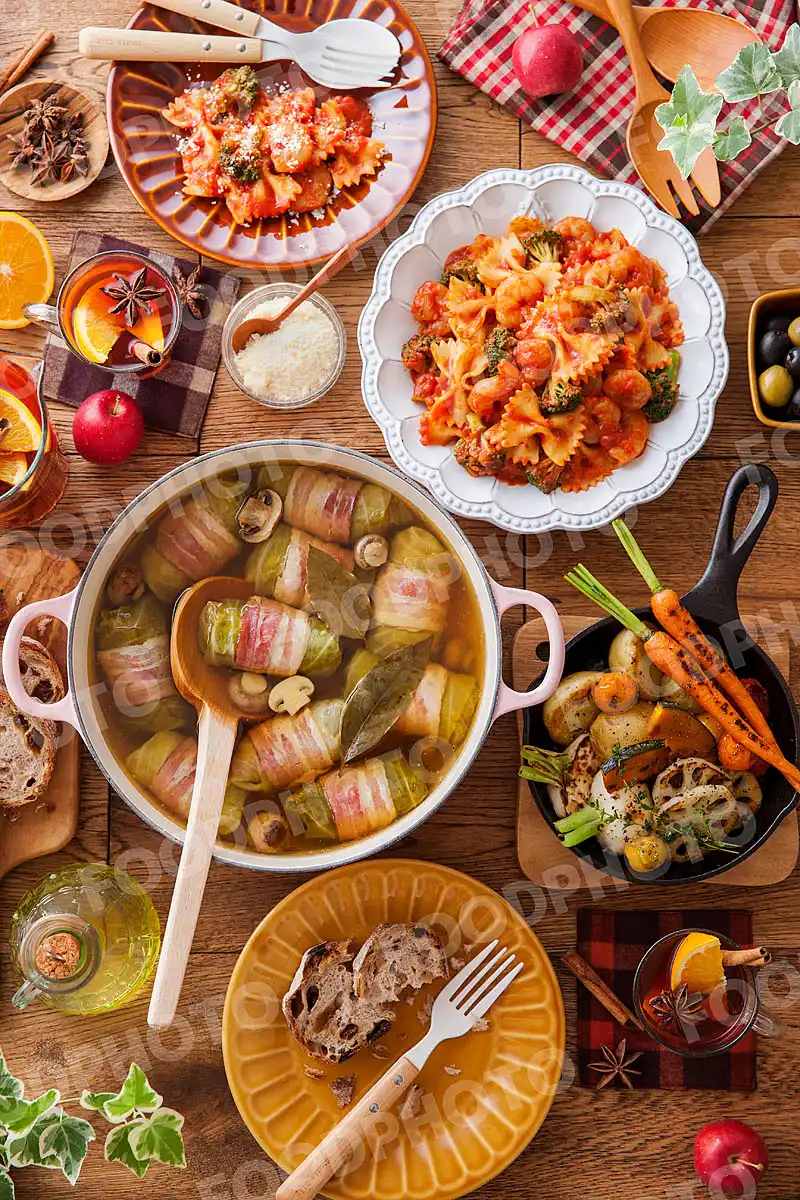 冬のカジュアルなディナー