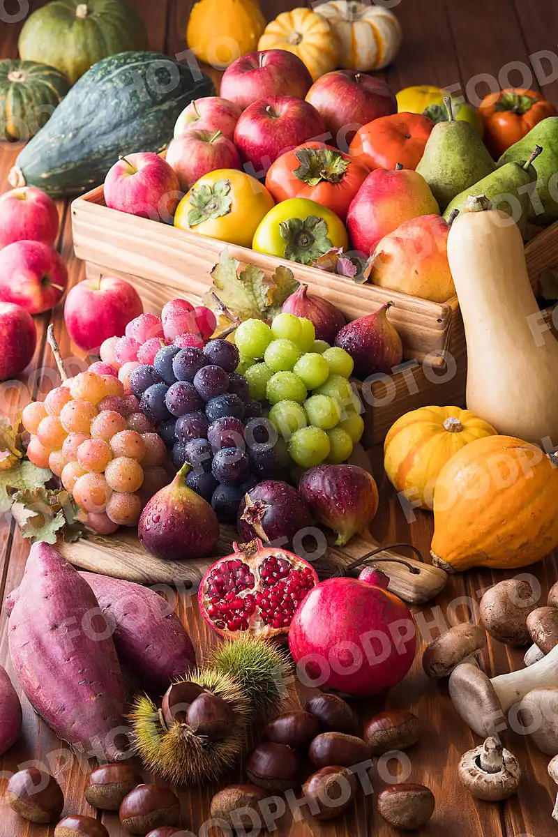 秋の野菜と果物
