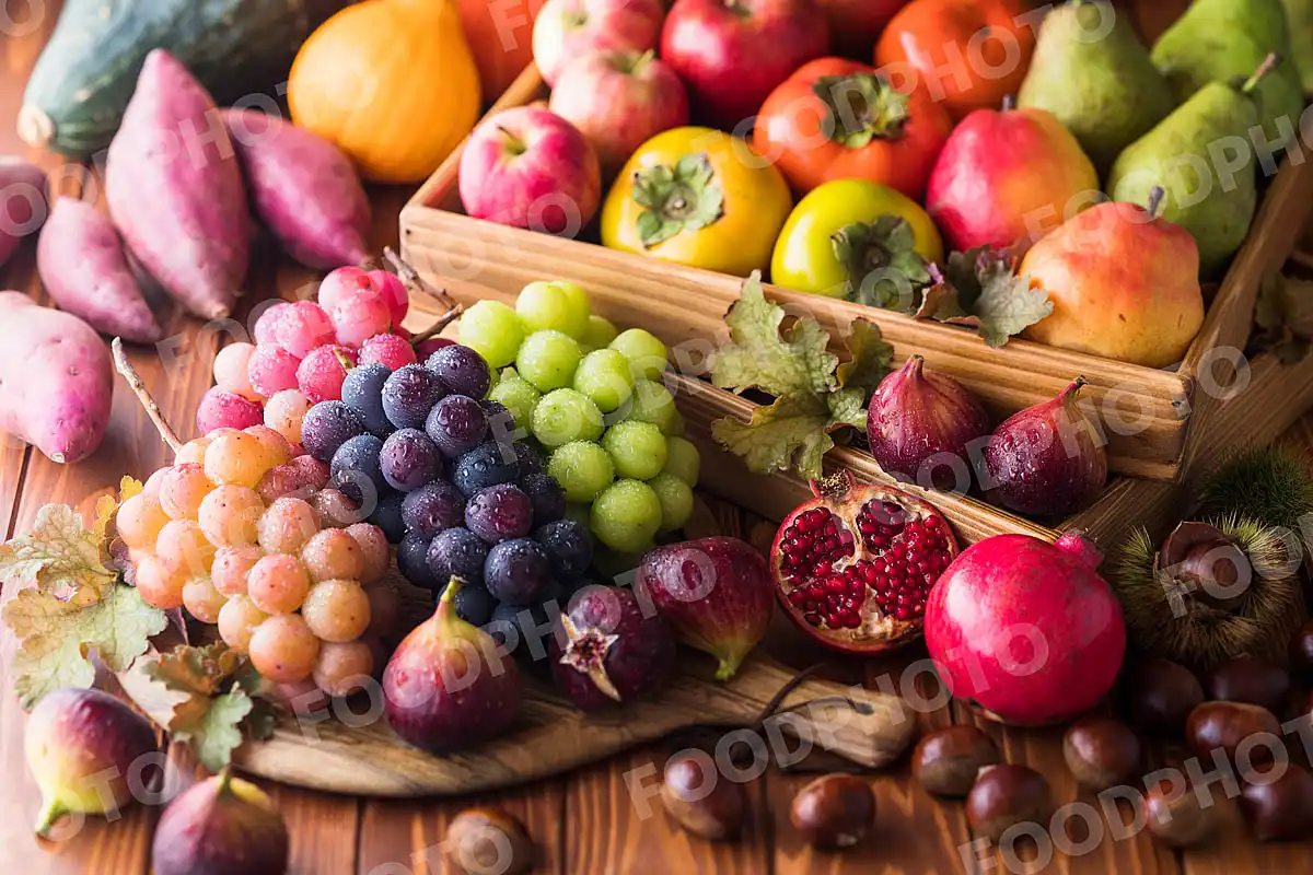 秋の野菜と果物