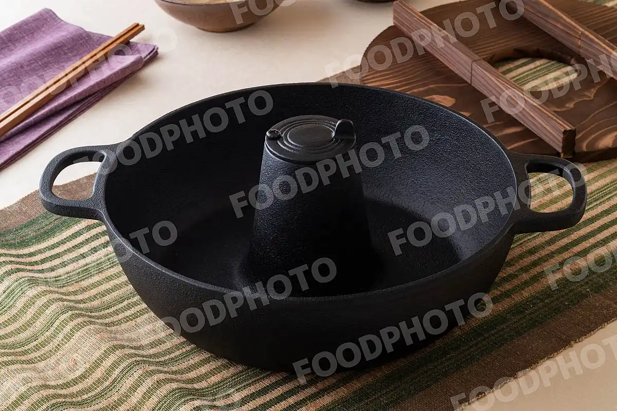 竹の菜箸と南部鉄器のしゃぶしゃぶ鍋