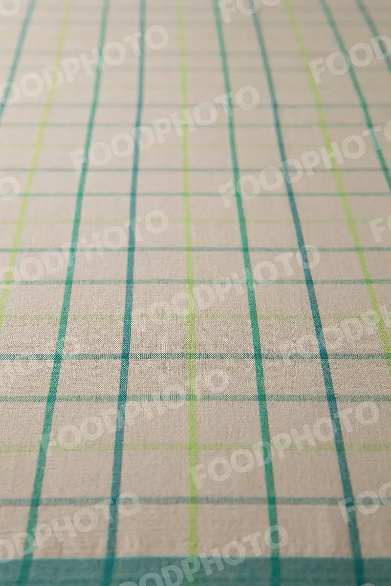 グリーン・ライム・ベージュ / チェック柄テーブルクロス。 