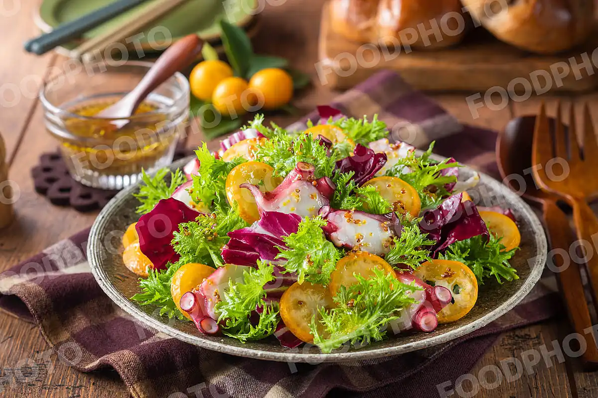 たこと金柑のサラダ