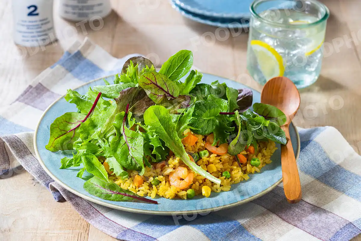 ベビーリーフたっぷりのピラフ