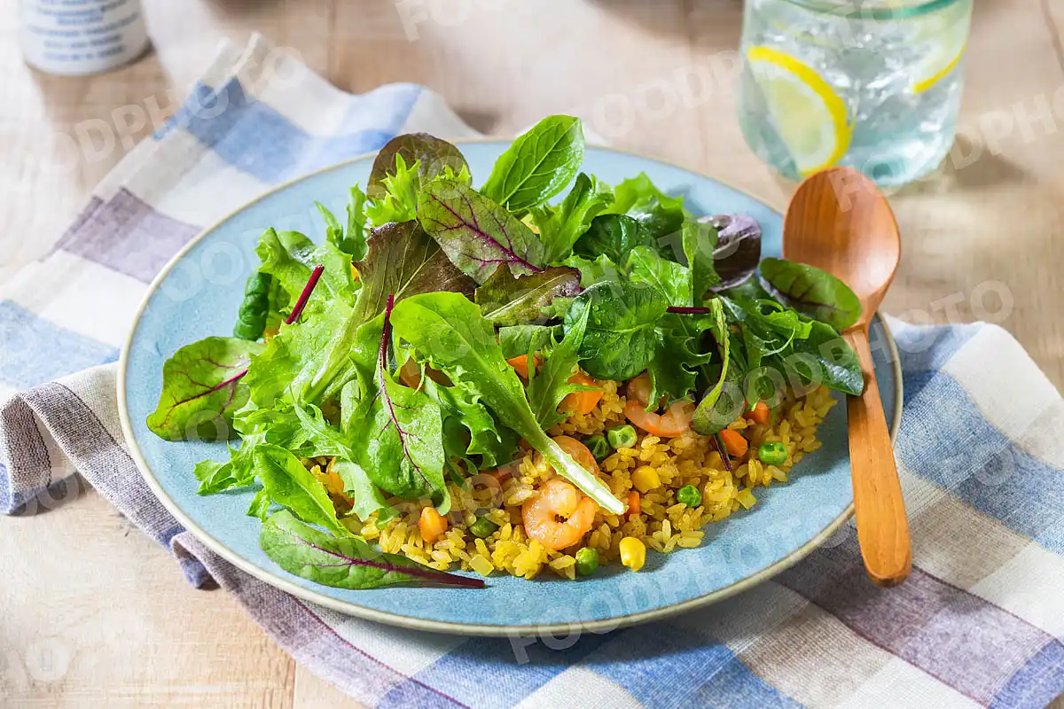 ベビーリーフたっぷりのピラフ