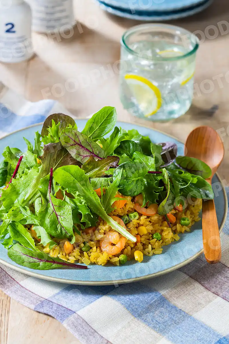 ベビーリーフたっぷりのピラフ